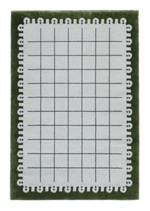 CD03 - CORNICE VERDE CON PUNTO VERDE - Handmade rectangular wool rug _ Carpet Edition